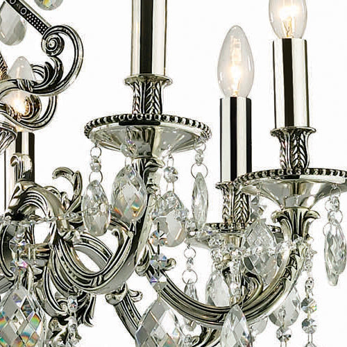 Ideal Lux 044934 Gioconda Traditional 8 Arm Chandelier Silver Frame Pendant
