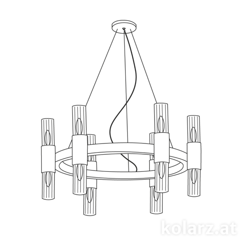 Kolarz Giro 12 Light Ceiling Chandelier Gold Leaf 6010.81230
