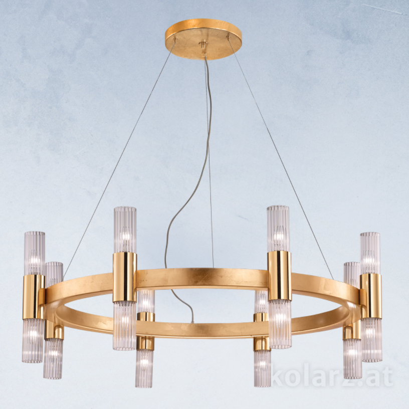 Kolarz Giro 16 Light Ceiling Chandelier Gold Leaf 6010.81630