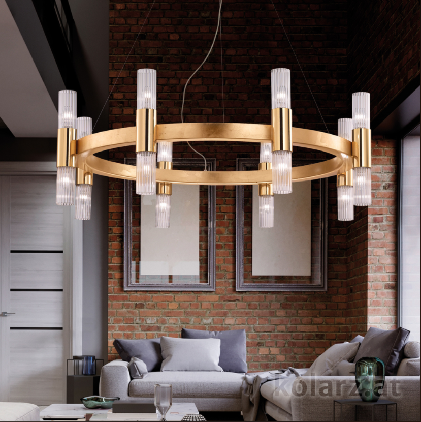 Kolarz Giro 16 Light Ceiling Chandelier Gold Leaf 6010.81630