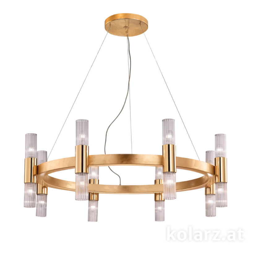 Kolarz Giro 16 Light Ceiling Chandelier Gold Leaf 6010.81630