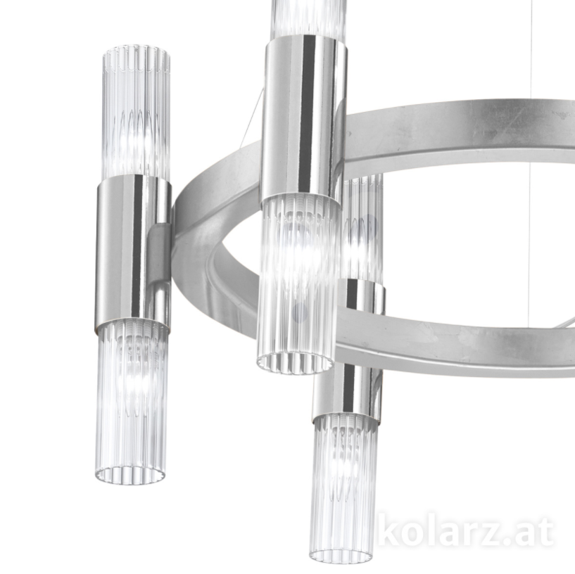 Kolarz Giro 12 Light Ceiling Chandelier Silver Leaf 6010.81250