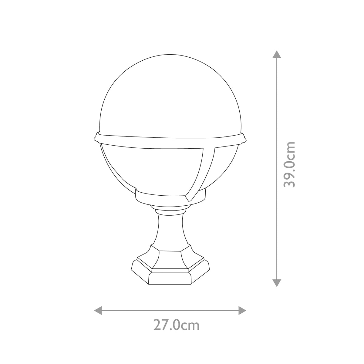 Elstead Glenbeigh 1 Light Outdoor Pedestal/Porch Lantern in Black
