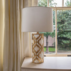 Gilded Nola Arabella Table Lamp in Distressed Gold
