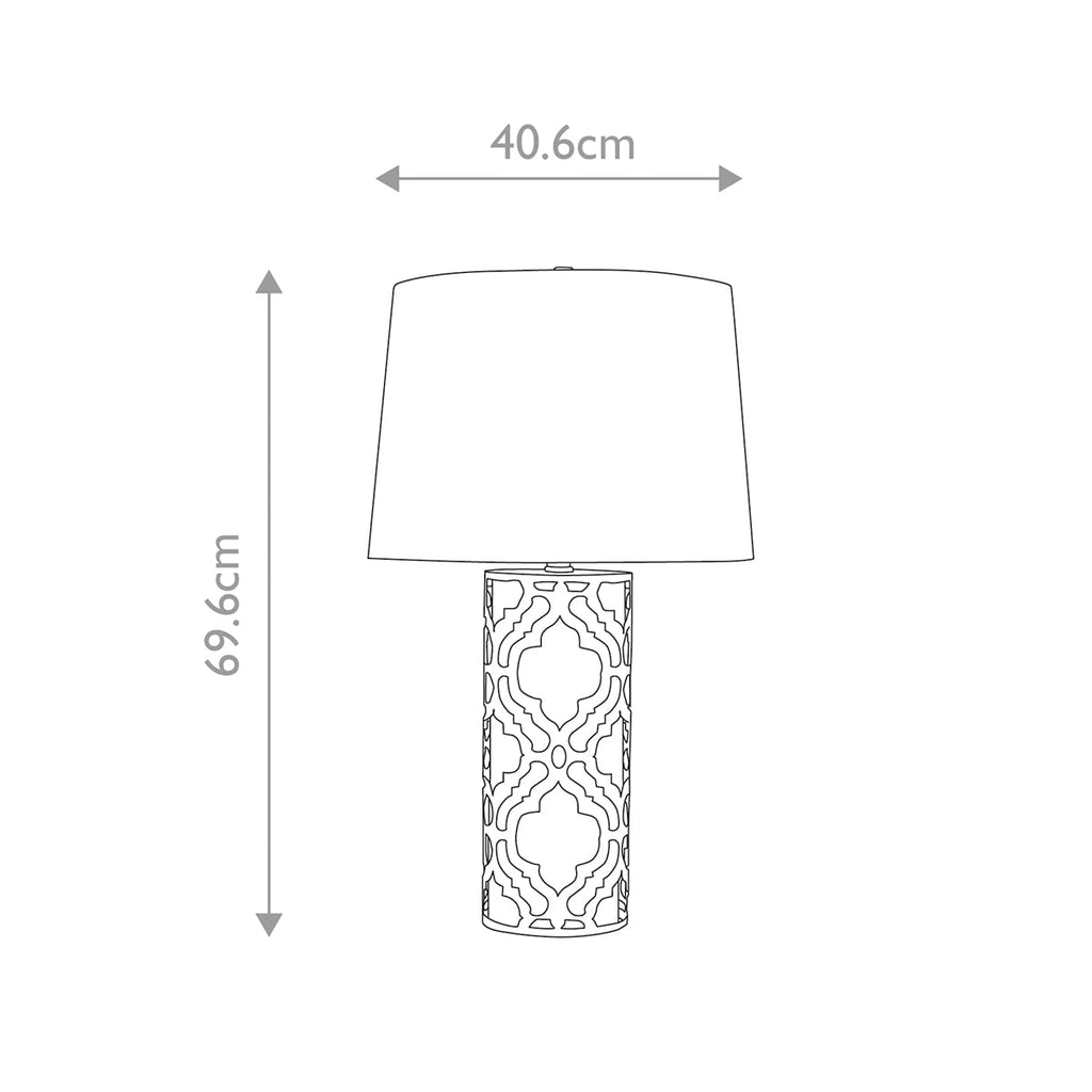 Gilded Nola Arabella Table Lamp in Distressed Gold - dimensions