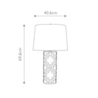 Gilded Nola Arabella Table Lamp in Distressed Gold - dimensions