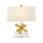 Gilded Nola Jackson Square Table Lamp in Distressed Gold