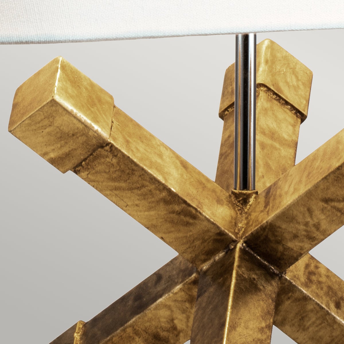 Gilded Nola Jackson Square Table Lamp in Distressed Gold