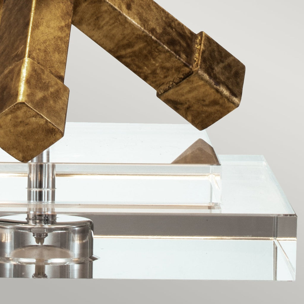 Gilded Nola Jackson Square Table Lamp in Distressed Gold