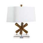 Gilded Nola Jackson Square Table Lamp in Distressed Gold