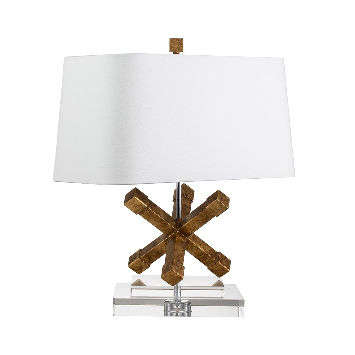 Gilded Nola Jackson Square Table Lamp in Distressed Gold