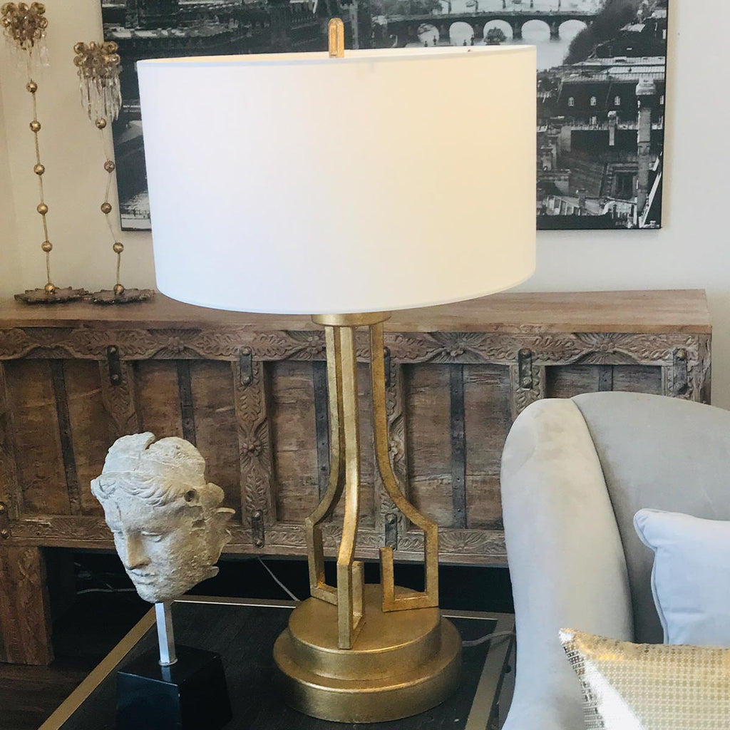 Gilded Nola Lemuria Table Lamp in Distressed Gold