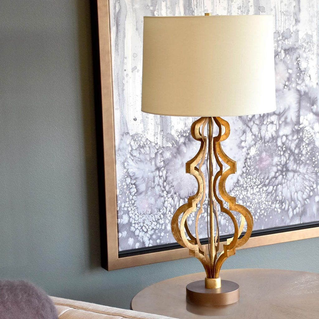 Gilded Nola Octavia Table Lamp in Distressed Gold