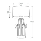 Gilded Nola Stella Table Lamp in Distressed Silver - dimensions