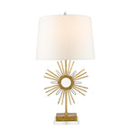 Gilded Nola Sun King Table Lamp in Distressed Gold