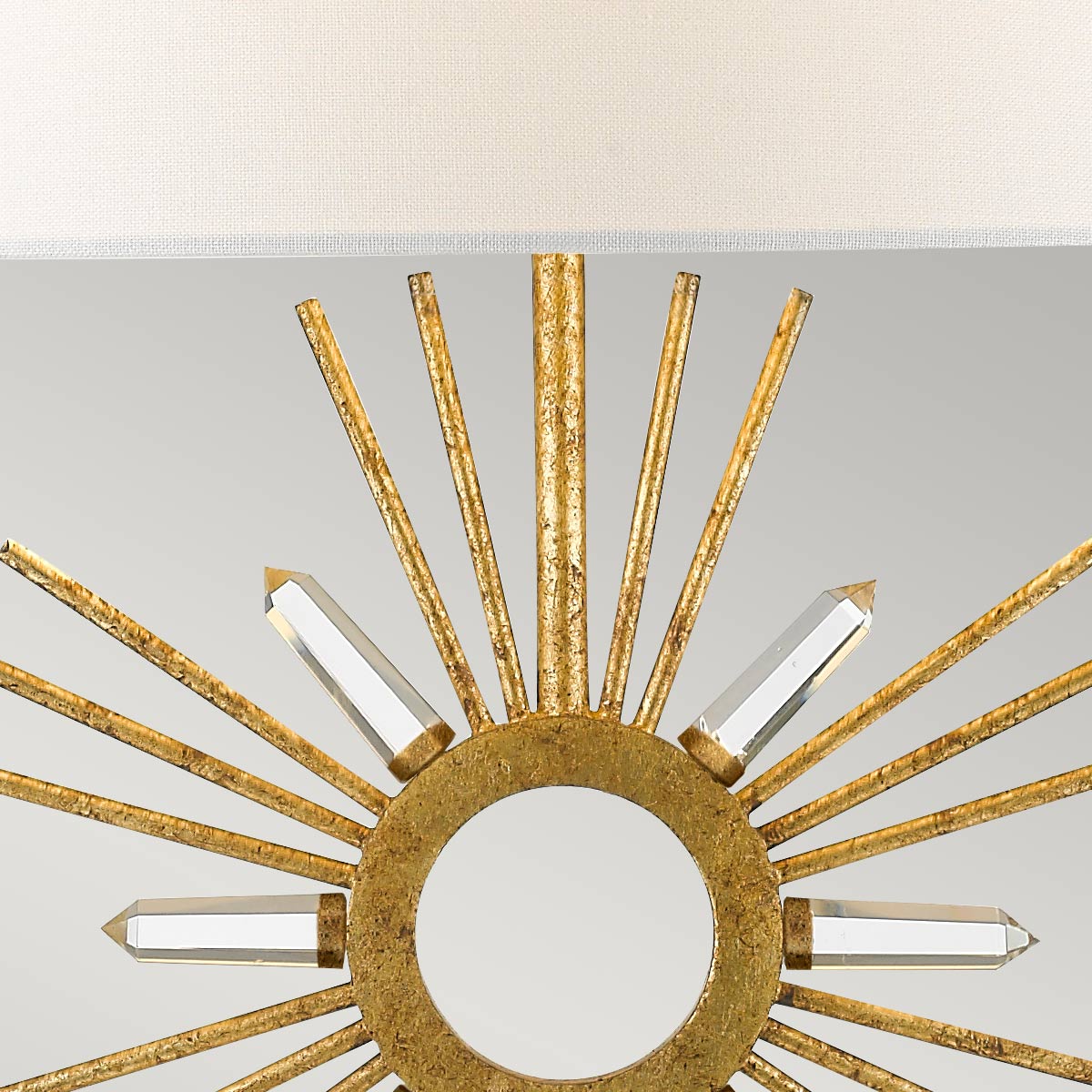 Gilded Nola Sun King Table Lamp in Distressed Gold