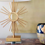 Gilded Nola Sun King Table Lamp in Distressed Gold