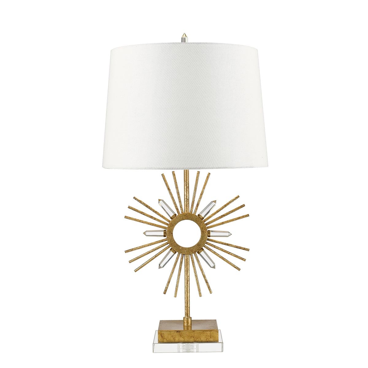Gilded Nola Sun King Table Lamp in Distressed Gold