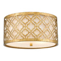 Gilded Nola Arabella 2 Light Flush Ceiling Light in Distressed Gold