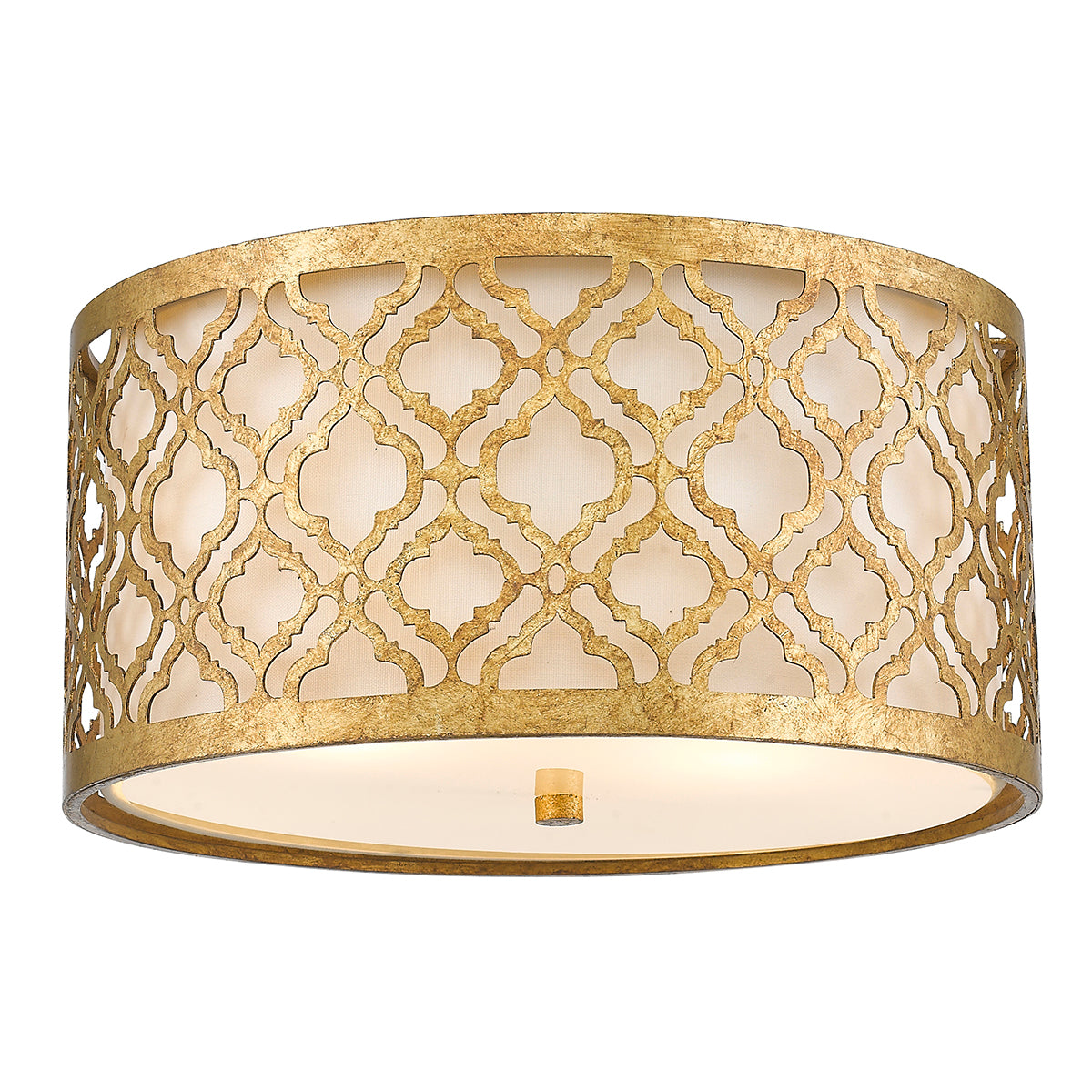 Gilded Nola Arabella 2 Light Flush Ceiling Light in Distressed Gold