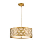 Gilded Nola Arabella Large 3 Light Pendant Light in Distressed Gold