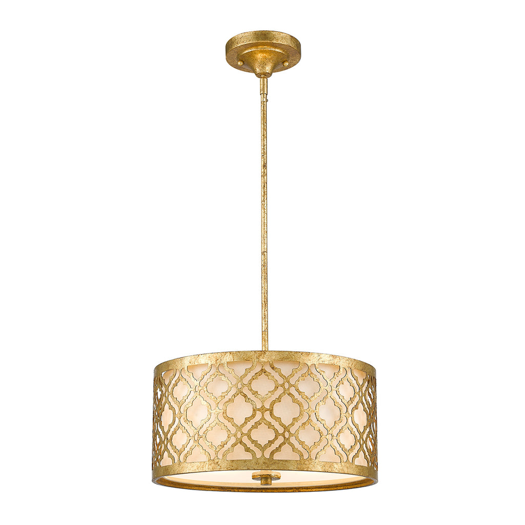 Gilded Nola Arabella Medium 2 Light Pendant Light in Distressed Gold