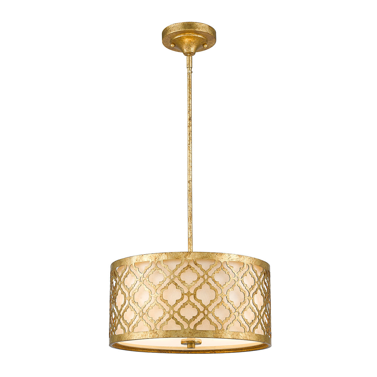Gilded Nola Arabella Medium 2 Light Pendant Light in Distressed Gold