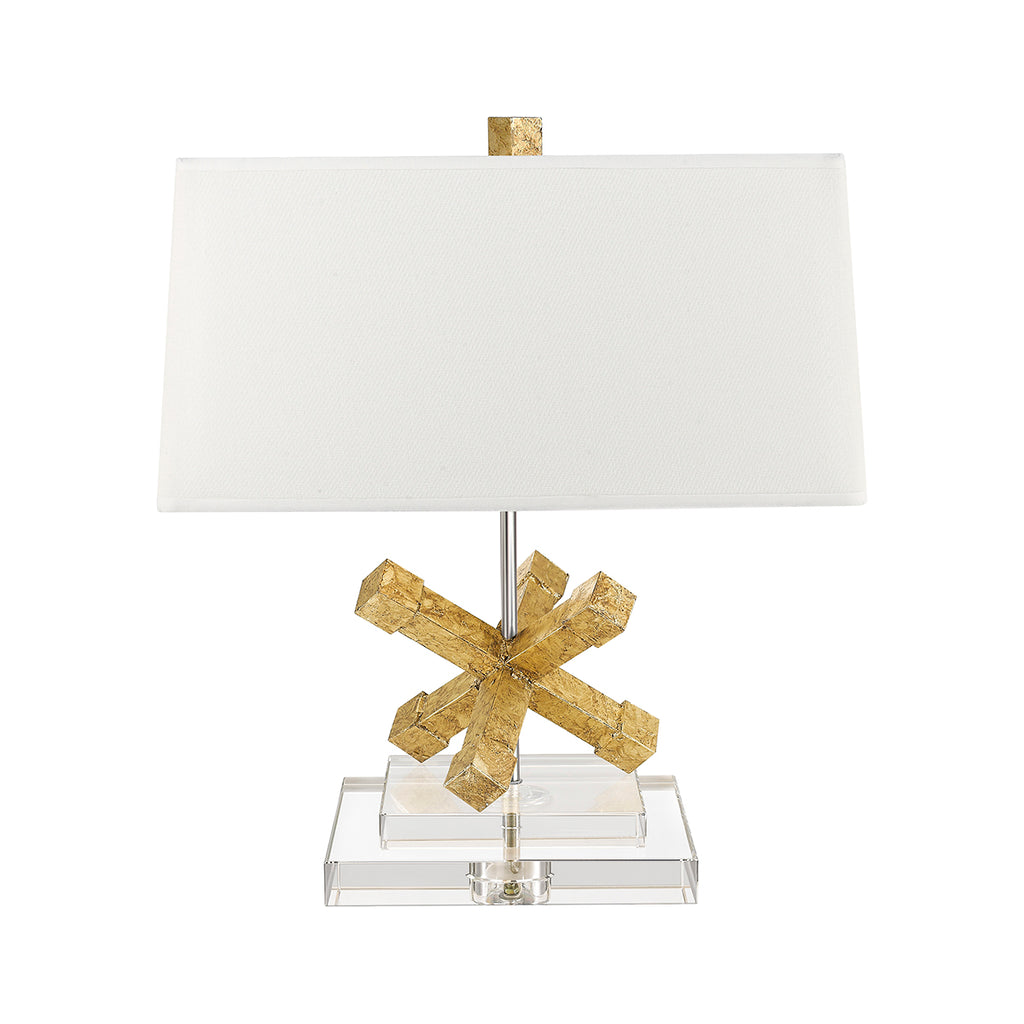 Gilded Nola Jackson Square Table Lamp in Distressed Gold