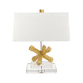 Gilded Nola Jackson Square Table Lamp in Distressed Gold