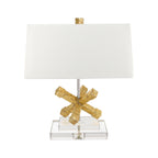 Gilded Nola Jackson Square Table Lamp in Distressed Gold