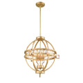 Gilded Nola Lemuria 3 Light Globe Pendant Light in Distressed Gold