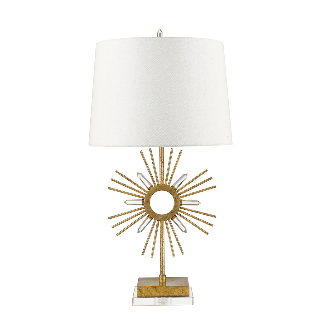 Gilded Nola Sun King Table Lamp in Distressed Gold