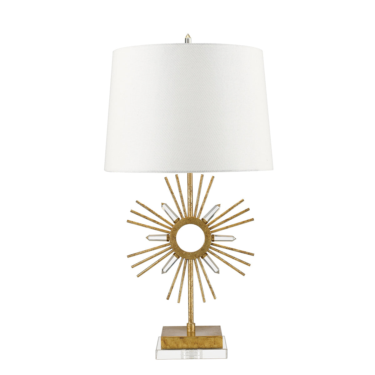 Gilded Nola Sun King Table Lamp in Distressed Gold