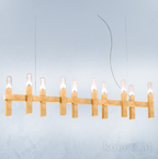 Kolarz Spigolo 10 Light Linear Bar Pendant Gold Leaf 6030.81031
