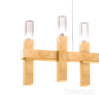 Kolarz Spigolo 10 Light Linear Bar Pendant Gold Leaf 6030.81031