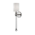 Hudson Valley Gordon Wall Light in Polished Nickel with Off White Silk Shade