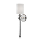 Hudson Valley Gordon Wall Light in Polished Nickel with Off White Silk Shade