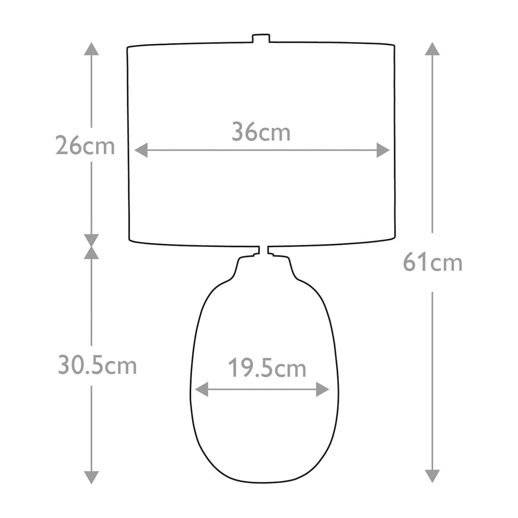 Elstead Grange Park Table Lamp in Ceramic Grey/Brown - dimensions