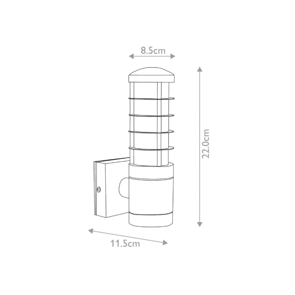 Garden Zone Beta 4-Ring Wall Lantern in Matt Silver