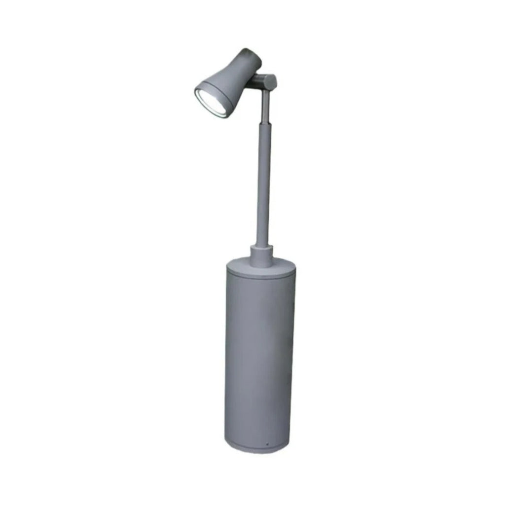 Garden Zone Beta Single Head Post Spotlight in Matt Silver