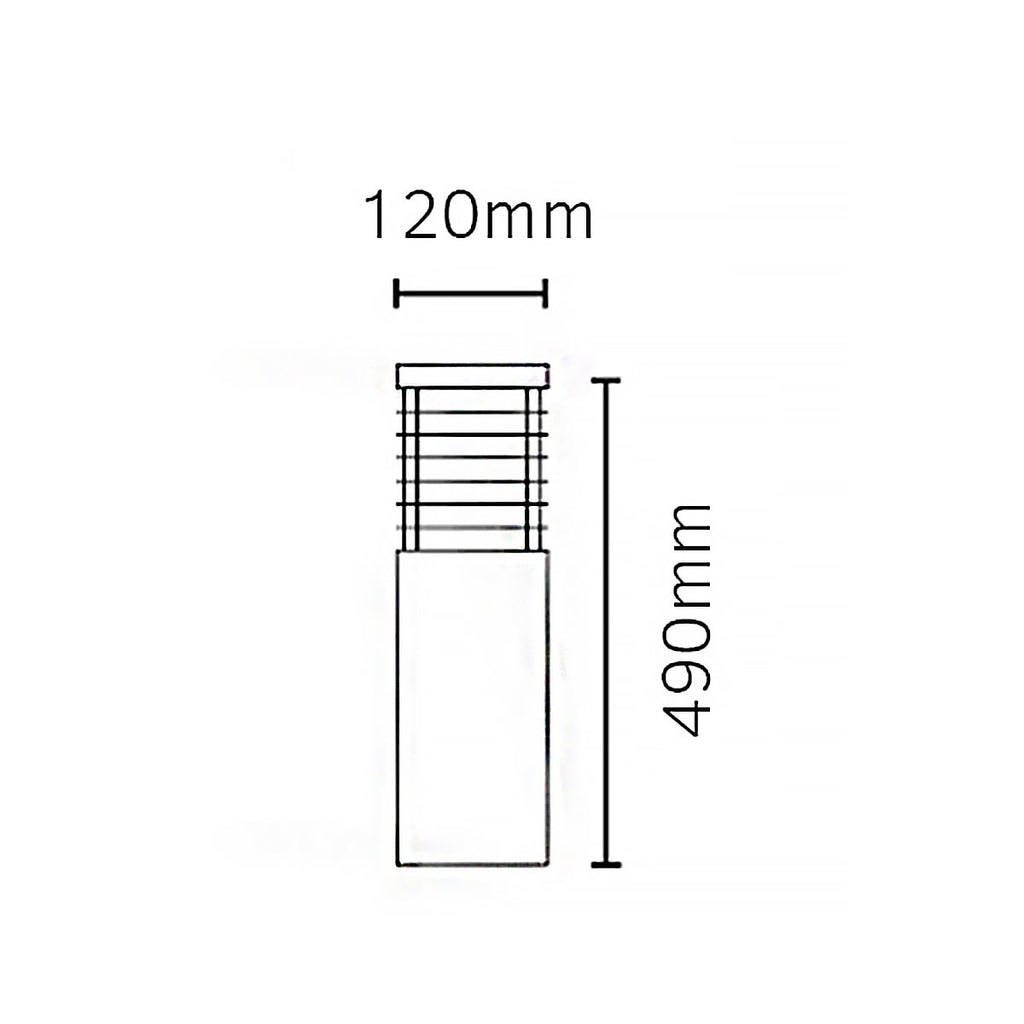 Norlys Halmstad Medium Outdoor Bollard in Black, dimensions