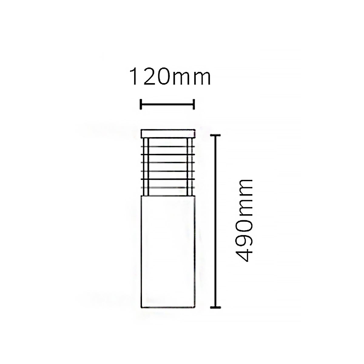 Norlys Halmstad Medium Outdoor Bollard in Black, dimensions