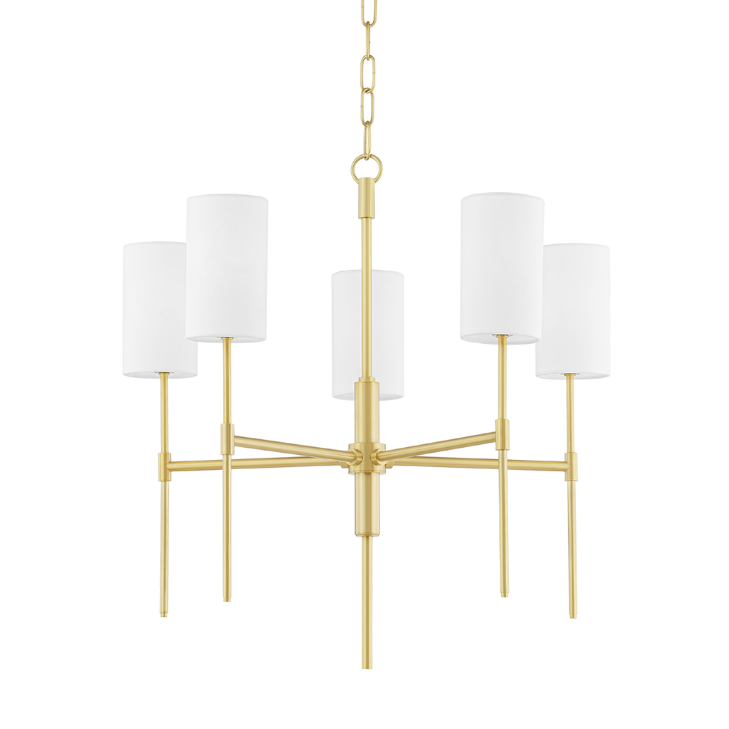Mitzi Olivia 5 Light Chandelier in Aged Brass