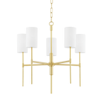 Mitzi Olivia 5 Light Chandelier in Aged Brass