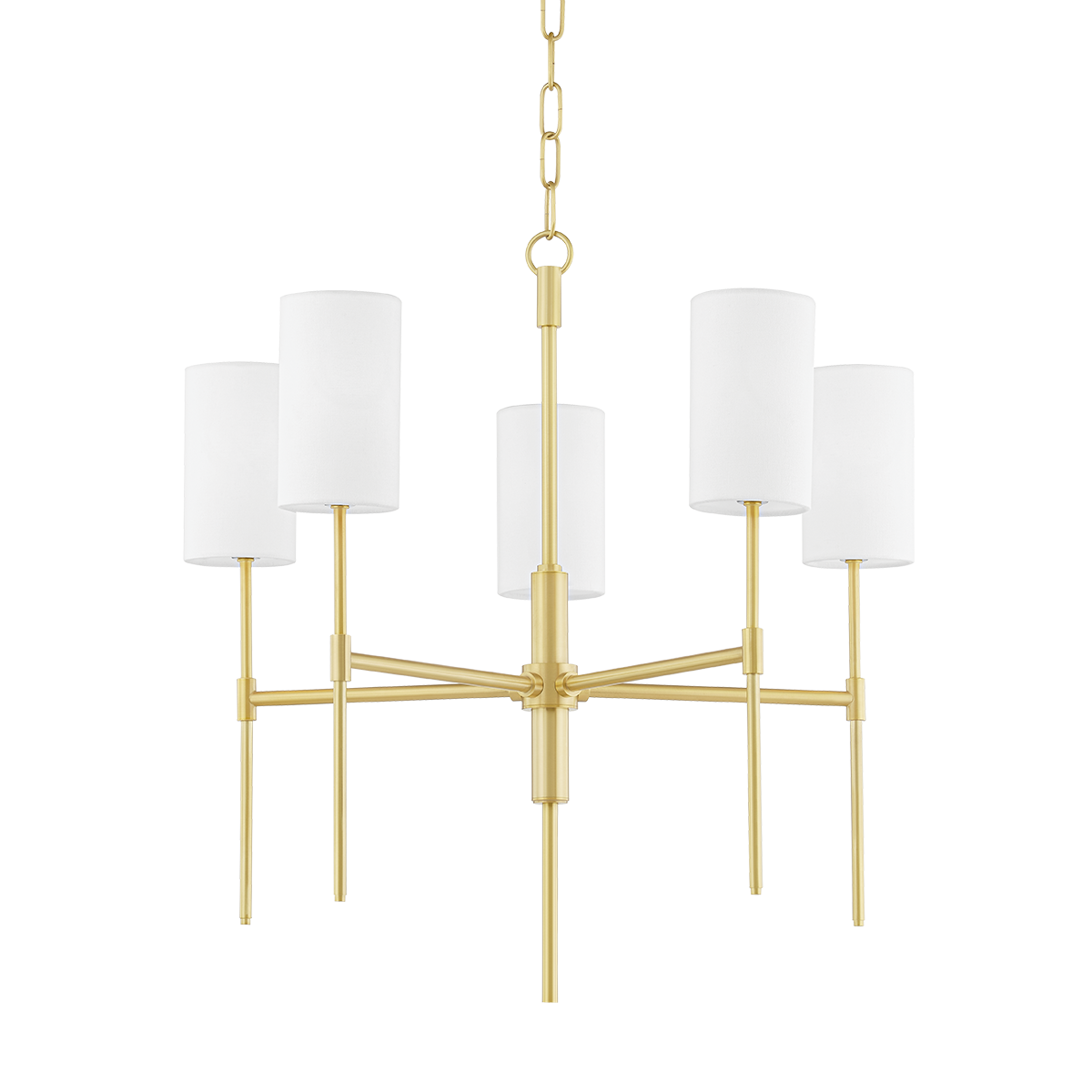 Mitzi Olivia 5 Light Chandelier in Aged Brass