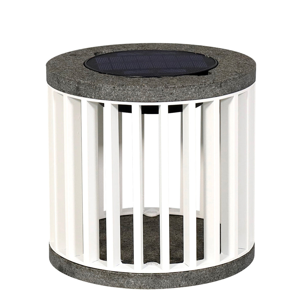 Halo 200lm Solar Table Lamp 18 cm - White Aluminium with Granite Base