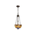 Regent Kourou 2 Light Tiffany Pendant Light in Aged Antique Brass