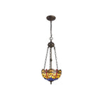 Regent Kourou 2 Light Tiffany Pendant Light in Aged Antique Brass