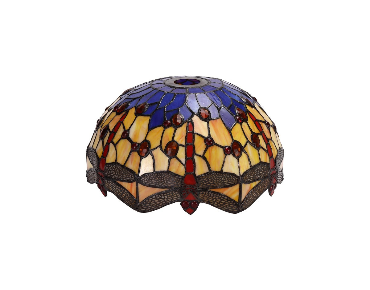 Regent Kourou 2 Light Tiffany Pendant Light in Aged Antique Brass