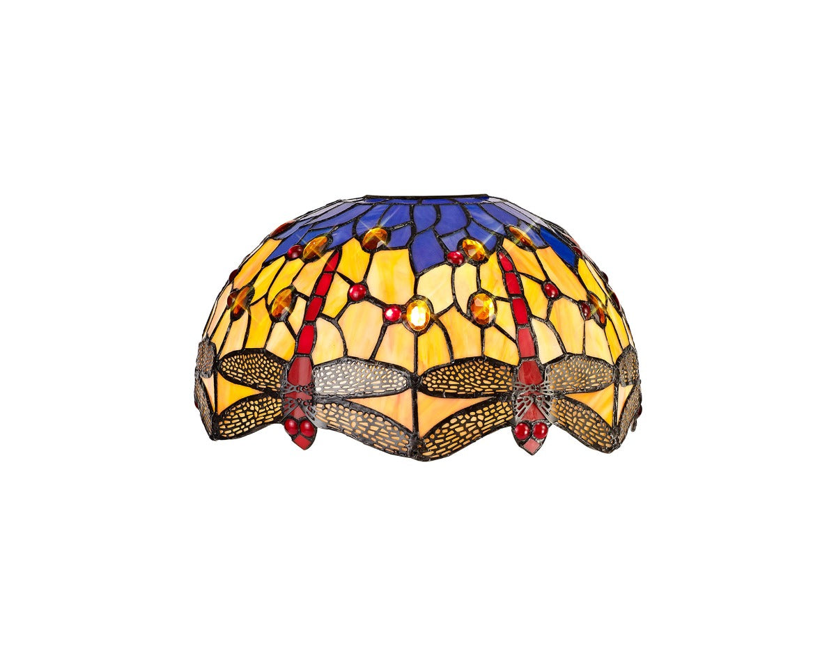 Regent Kourou 2 Light Tiffany Pendant Light in Aged Antique Brass